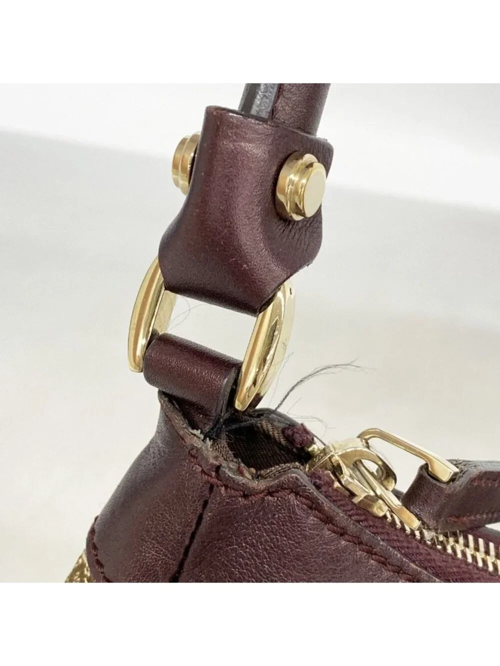 Gucci Handbag GG Canvas Abbey Beige Bordeaux Champagne Gold